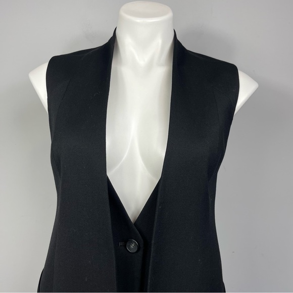 HELMUT LANG SMOKING WOOL BLEND VEST HIGH LOW SLEEVELESS JACKET GILLET BLACK XS - Picture 8 of 16